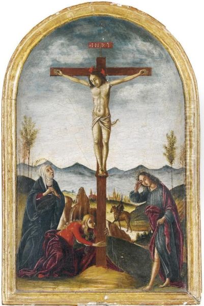 The Crucifixion Oil Painting by Pietro di Francesco degli Orioli