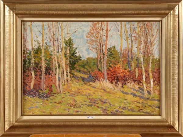 Clairiere En Automne Oil Painting by Henri Deglume