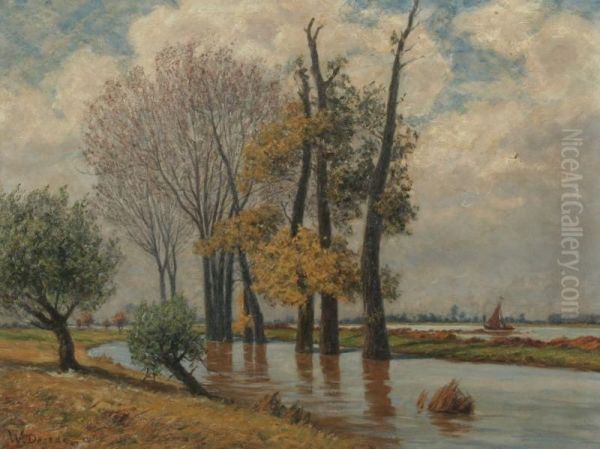 Landschaft Am Niederrhein Oil Painting by Wilhelm Degode