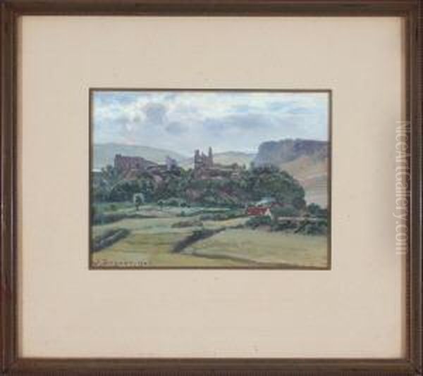 Blick Auf Eine Burgruine In Sommerlicher Hugellandschaft Oil Painting by Wilhelm Degode