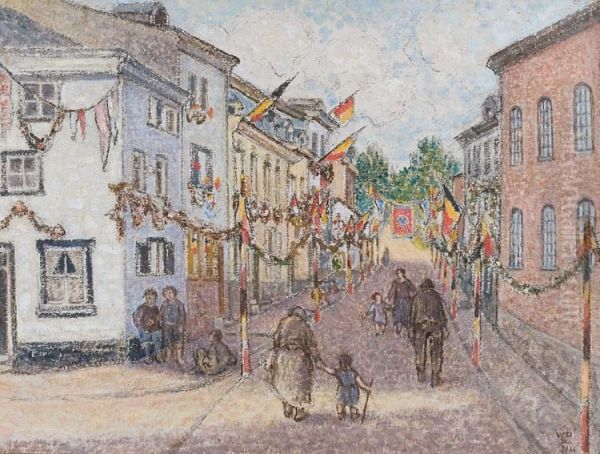 Het Feest Te Stavelot Oil Painting by William Degouve de Nuncques