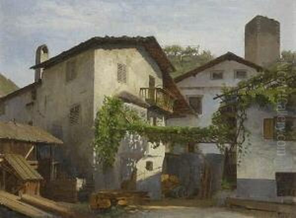 Dorf In Den Weinbergen. Oil Painting by Georg Dehn