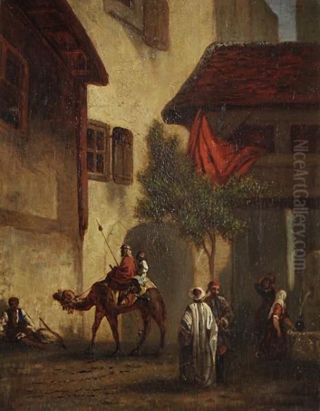 Orientalist Scene Oil Painting by Alfred Dehodencq