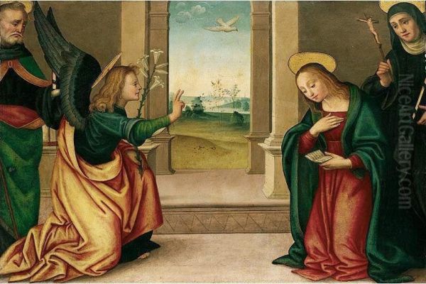 The Annunciation Oil Painting by Raffaellino del Garbo