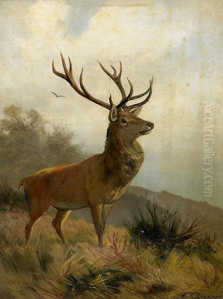 Der Hirsch Oil Painting by Carl Friedrich Deiker