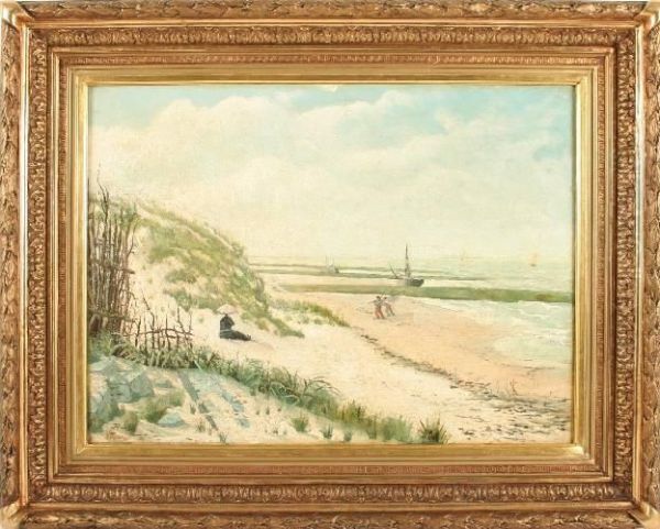 Dunenstrand In Der Bretangne Oil Painting by Julien Adolphe Dejardin