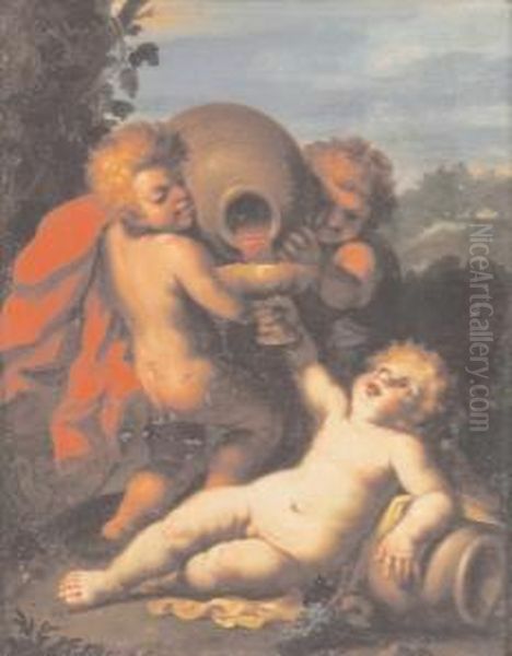 Putti Oil Painting by Baccio del Bianco