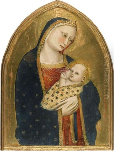 Madonna Del Latte' Oil Painting by Giovanni del Biondo