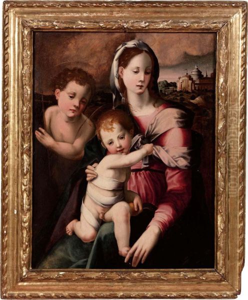 Sacra Famiglia Oil Painting by Francesco Brini Active Florence