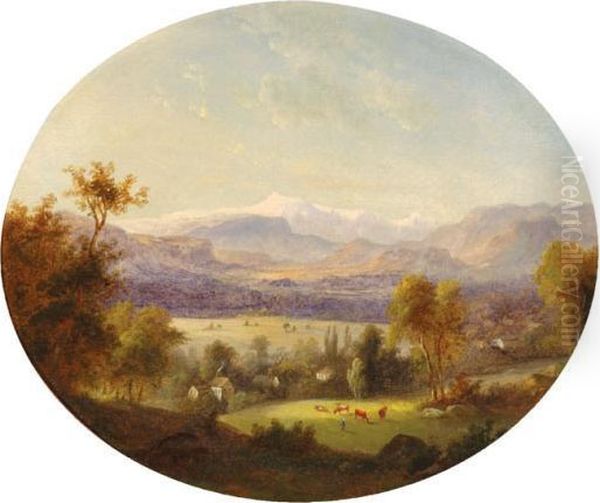 Mount Washington, Conway Meadows Oil Painting by Albertus Orient Del Browere