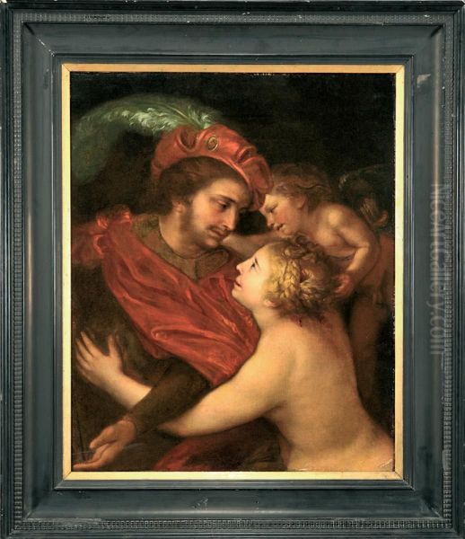 Venere, Adone E Cupido Oil Painting by Francesco del Cairo