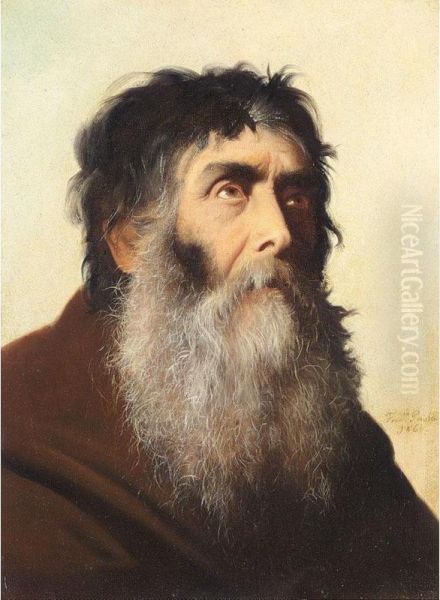 Portrait Of A Franciscan Monk With A Beard Oil Painting by Francisco Del Campo