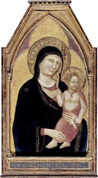 Madonna And Child Oil Painting by Jacopo Del Casentino