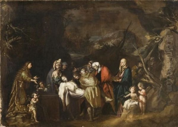 La Mise Au Tombeau Du Christ Oil Painting by Antonio Del Castillo Y Saavedra