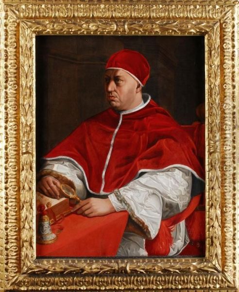 Bildnis Von Papst Leo X Giovanni De' Medici Oil Painting by Jacopino del Conte