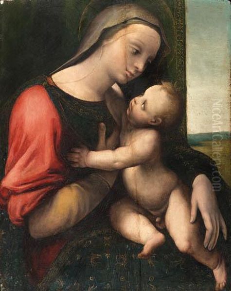 The Madonna And Child Oil Painting by Girolamo Del Pacchia