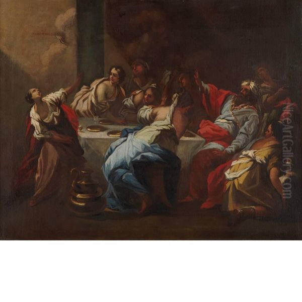 Beshazzar's Feast Oil Painting by Ranieri Del Pace