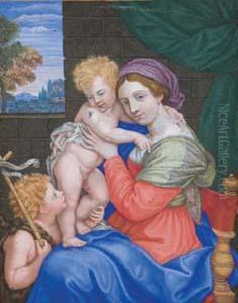 Madonna Con Bambino E San Giovannino Oil Painting by Teresa Del Po