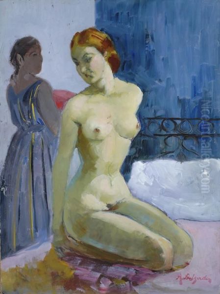 Nudo Di Donna Oil Painting by Alfredo Del Sordo