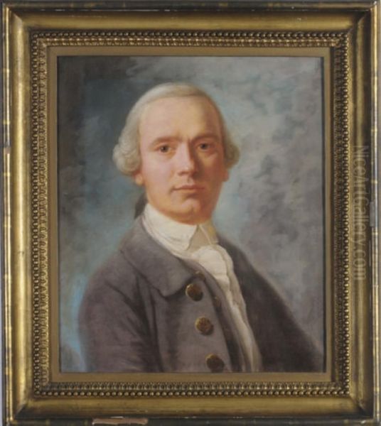 Portrait Of A Gentleman In A Violet Jacket Oil Painting by William Delacour