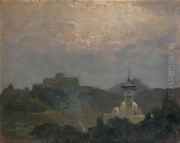 Vue De Sidi-bou-said Oil Painting by Andre Delacroix