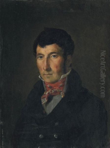 Portrait De Fougerat Oil Painting by Eugene Delacroix