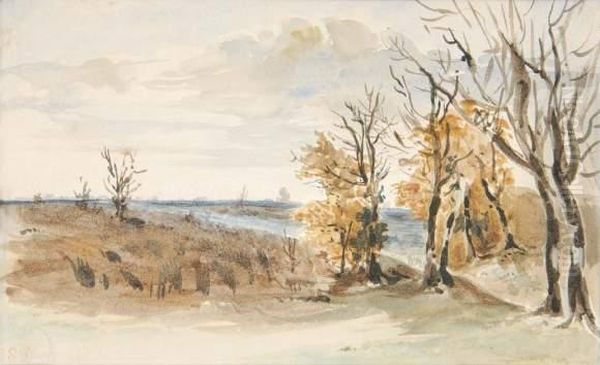 Arbres Et Riviere Oil Painting by Henry-Eugene Delacroix