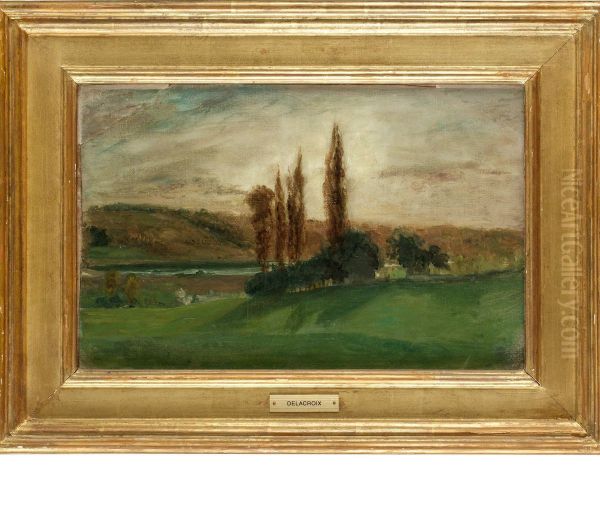 Etude De Paysage A Champrosay Oil Painting by Henry-Eugene Delacroix