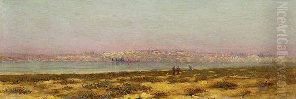 Vue Detunis Oil Painting by Alexis-Auguste Delahogue