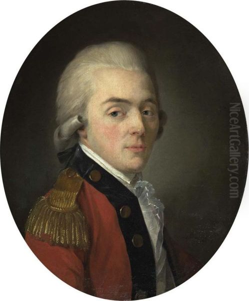 Russian Officer. 1781. Oil Painting by Nicolas Benjamin Delapierre