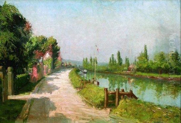 Paysage Des Environs De Rouen Oil Painting by Joseph Delattre