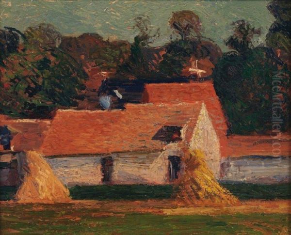 Ferme A Deville Oil Painting by Joseph Delattre