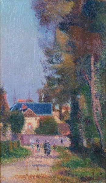 Rue Animee D'un Village Normand Oil Painting by Joseph Delattre