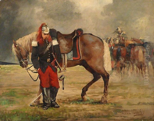 Cuirassier A Cheval Oil Painting by Jules Delaunay