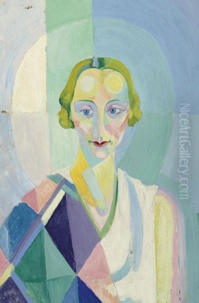 Portrait De Madame Heim Oil Painting by Robert Delaunay