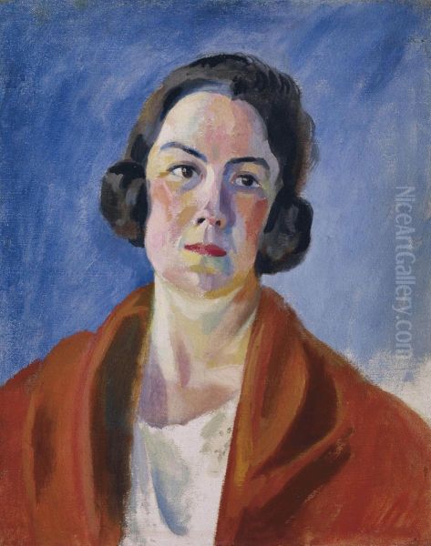 Portrait D'helene Marre Oil Painting by Robert Delaunay