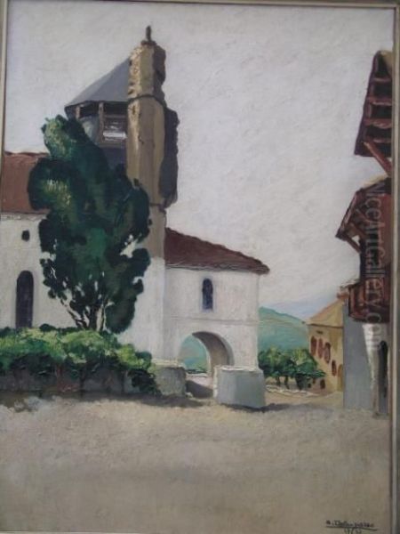 Village Basque Oil Painting by Andre Delauzieres