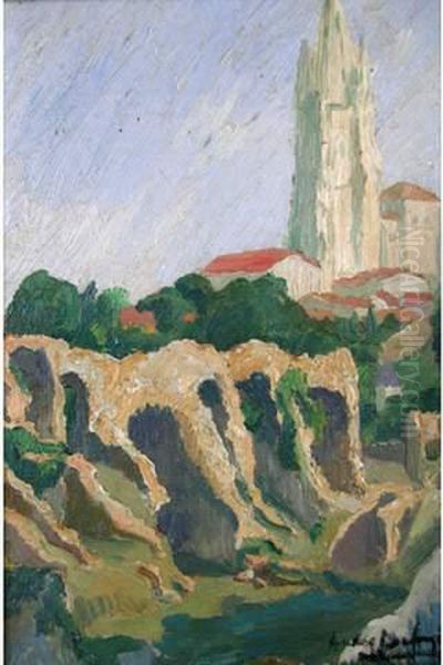 Delauzieres . Saint-eutrope, Saintes Oil Painting by Andre Delauzieres