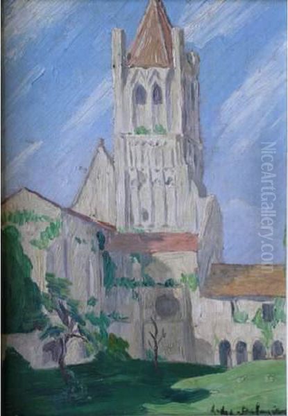 Delauzieres . Abbaye De Sablonceaux Oil Painting by Andre Delauzieres