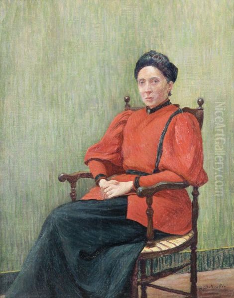 Portrait De Madame Delavallee A Constantinople Oil Painting by Henri Delavallee