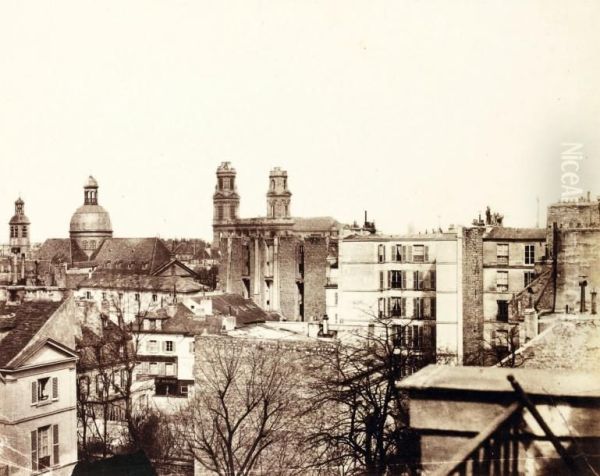 Vue Des Tours De L'eglise Saint-sulpice Oil Painting by Jules Delbet