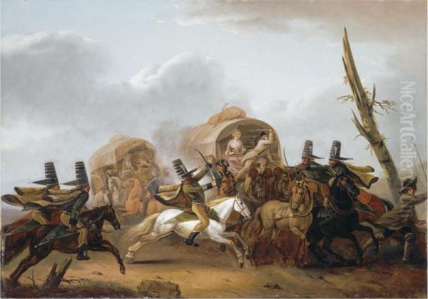 Active In France During The Second Half Of The 18th Century Oil Painting by Nicolas Louis Albert Delerive