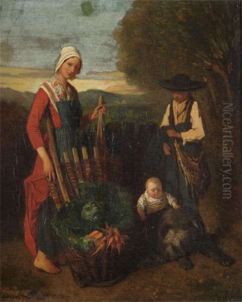 The Vegetable Harvest Oil Painting by Adolf Delestre