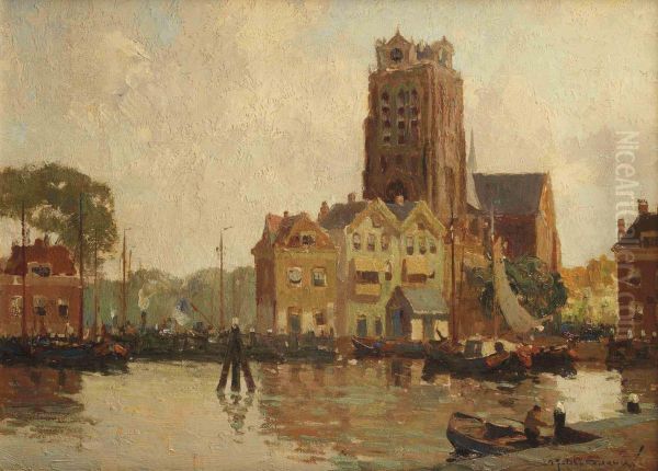 The Grote Kerk, Dordrecht Oil Painting by Gerarrd Delfgaauw