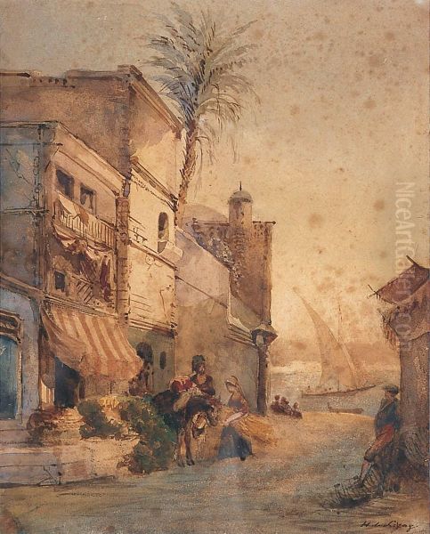 Petit Port D?orient Oil Painting by Theodore Deligny