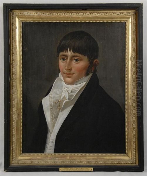 Portrait Of Captain Samuel Doten Oil Painting by Charles Delin