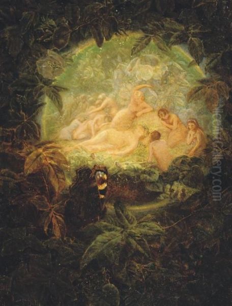 A Fairy Ring Oil Painting by Etheline Eva Dell