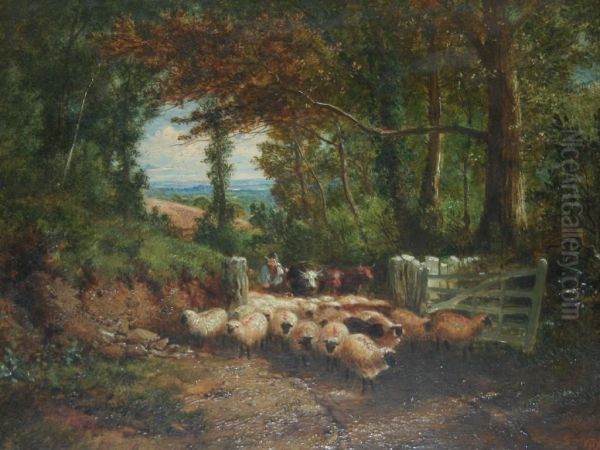 Near Chobham, Surrey Oil Painting by John Henry Dell