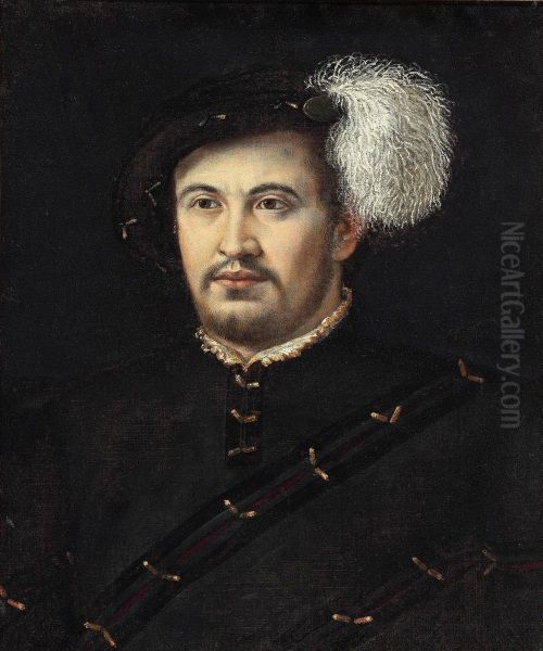 Uomo Con Cappello Piumato Oil Painting by Nicolo Dell' Abate