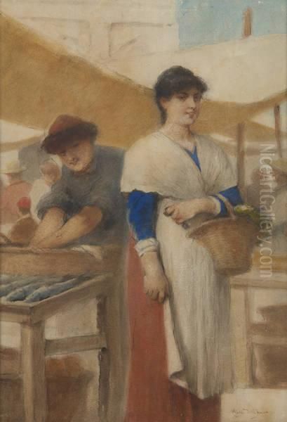 Au Marche by Cesare Felix dell' Acqua